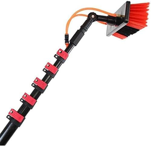 Kit idraulico per la pulizia dei vetri – Sistema di pulizia dei pannelli solari da 3,7 m, spazzola per vetri esterni, strumento di pulizia efficiente per pannelli fotovoltaici e finestre
