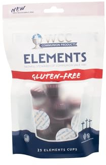 World Communion Cups Elements Prefilled Concord Juice and Gluten-Free Wafer - 25 Units Bag