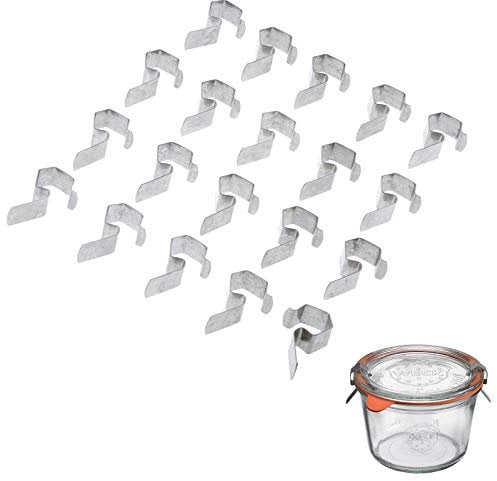 Weck 20 Klammern für Einmach-/ Einkochgläser, Stahl, Silber, 40742251