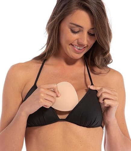 MAGIC Bodyfashion Bikini Push-Up, BH-Einlagen Damen Herausnehmbare Wasserbeständige Weiche Dreieck geformte BH-Pads Wiederverwendbar, Latte, Einheitsgröße