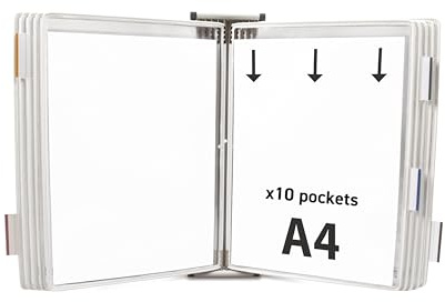 Djois, 414102 – Metall Wandsystem A4, Antireflex, 10 Sichttafeln, Weiß