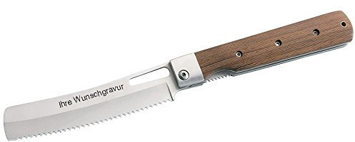 Herbertz Camping-Brotmesser, Stahl 440 A, Tagayasan-Holz, mit Namensgravur