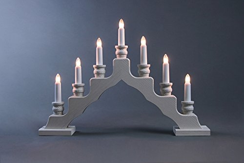 Trendiger Schwede - rendger Schwede - Schwedenbogen weiß – Schwibbogen – Lichterbogen – 47,5 x 33 cm - Erzgebirge - NEU