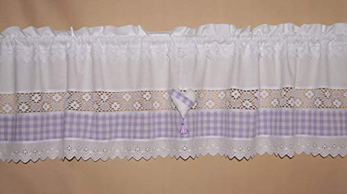 Landhausgardine, Scheibengardine,flieder Nr. 217, 100% Bw