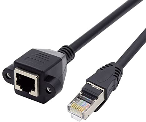 chenyang CY Cavo di prolunga di rete Ethernet LAN maschio da 5 cm maschio a femmina 8P8C FTP STP UTP Cat 5e con fori per montaggio a pannello