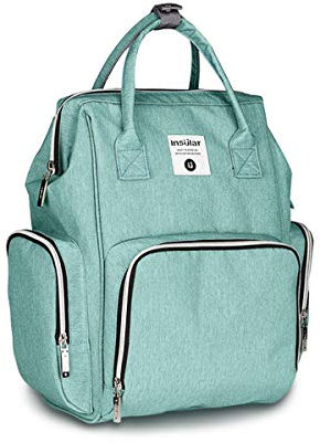 SONARIN Premium Baby Wickelrucksack mit Kinderwagen Strap, Feuchttücher Box, Wickeltasche,Reise-Rucksack-Organizer mit Flasche isoliert Taschen,Wasserdicht, Große Kapazität,Stilvoll(Grün)