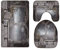 A.Monamour Badezimmer Badematte 3 Teilig Set Marmor Stein Terrasse Gothic Bogen Tür Wald Bäume Toilettenkappen Abdeckungen Flanell Saugfähig Badteppiche Badvorleger Badgarnitur WC Vorleger
