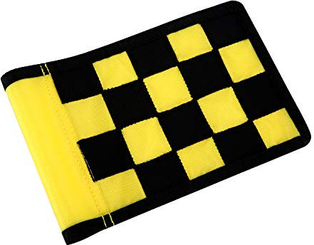 KONDAY Golf Flag,Green Golf Flags,Solid Nylon and Checkered Training Golf Putting Green Flags, Indoor Outdoor Backyard Garden Portable Golf Target Flags,8.7inch6inch (Yellow-Black)