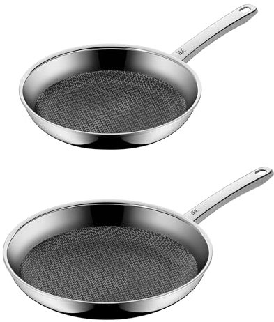 WMF Profi Resist- Set de 2 Sartenes Antiadherentes 24-28 cm, Material Multicapa, Núcleo de Aluminio, Exterior Cromado, Acero Inoxidable Cromargan; Apta para Todo Tipo de Cocinas