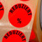 1000 Etiketten Sonderpreis Reduziert% Haftpapier 30 mm rund leuchtend rot beschriftbar