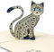 LIMAH® Pop Up 3D Katze,Geburtstagskarte, Glückwunschkarte, Freundschaftskarte, Geschenkkarte, Überraschungskarte mit einer großen grauen Katze mit großen blauen Augen
