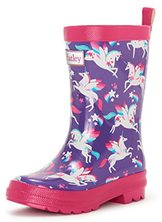 Hatley Printed Rain Boots, Stivali in Gomma, Unicorni alati Arcobaleno, 34 EU