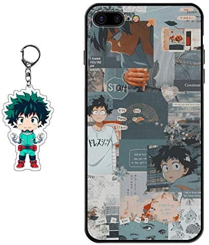 Staremeplz Compatible iPhone 7 Plus/8 Plus Case - Anime Figure Design with Keychain, Soft Silicone TPU Protective Phone Case
