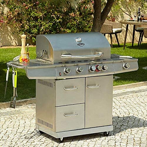 Select - Barbecue a gas con 5 fuochi, lato e girarrosto