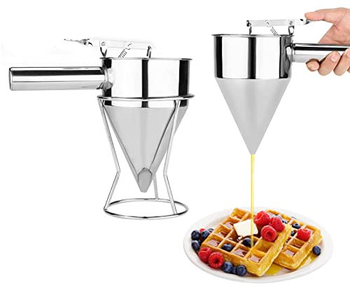 Funnel Piston Funnel Stainless Steel Conical Funnel Kitchen Funnel Cooking Funnel Syrup Funnel Batter Dispenser Whipped Cream Dispensers Baking Cake Desserts Cooking Funnel With Shelf