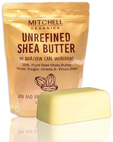 Mitchell Organics, Unrefined African Shea Butter | 16 Oz / 455 G | Pure Body Butter, For Dry Skin, Effective on Stretch Marks, Grade A | For All Skin Types