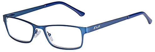 Edison & King Lesebrille Elements – schmale Metallbrille mit Premiumgläsern – entspiegelt und gehärtet (Blue, +2,25 dpt)