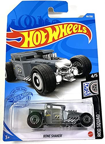 Hot Wheels 2021, Voiture Bone Shaker Moon Eyes Grise, Rod Squad 4/5, 161/250, Échelle 1:64, Enfant, Enfants, Unisex