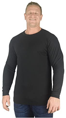 KAM Big Mens Black Espin Thermal Long Sleeve Top Base Layer for Sizes 2XL 3XL 4XL 5XL 6XL 7XL 8XL, Size : 5XL