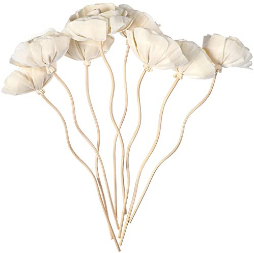 Rattanstäbchen Rattan Duftstäbchen Raumduft Stäbchen: 8 Stücke Diffuser Sticks mit Blumen Holz Diffusor Stöcke für Ätherische Öle Aroma Aromatherapie