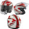 A-Pro Moto Casco Jet Scooter Doppia Visiera ECE 22-06 Certificato Bianco Rosso XS