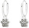 Laimons Kinder Mädchen-Ohrringe Creole Ohrhänger Hundepfote 7 mm Glanz mit Glitzer aus Sterling Silber 925 (Grau)