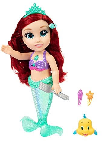 Disney Princess My Singing Friend Ariel Feature Puppe, 35 cm große Puppe singt und SAGT über 10 von Geschichten inspirierte Sätze, Zubehör für zusätzliches Spielen, perfekt für Mädchen ab 3 Jahren
