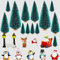 BELLE VOUS Pack de 24 Figuras Miniatura Decoracion Navidad - Mini Adornos de Navidad, Árboles Manualidades Jardín de Hadas, Casa de Muñeca - Incluye Papá Noel, Muñeco de Nieve, Pingüinos y Árboles