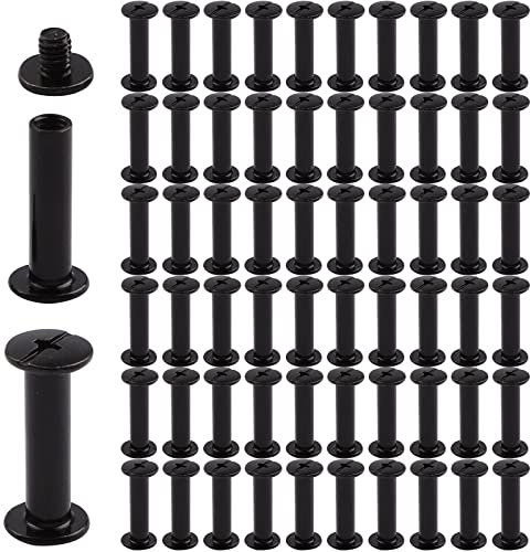 INCREWAY Vis Phillips, 60 jeux 5mm X 20mm nickelées Vis de fixation Chicago Vis à tête ronde cruciforme Poteau Vis à tête ronde Rivet Chicago Bouton, noir