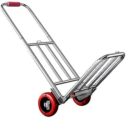 Zusammenklappbare Sackkarre, Gepäckwagen, Edelstahl Verstellbarer Handwagen, Schwerlast 75kg Gepäckwagen Einkaufswagen Für Bürotransport