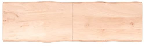 vidaXL Tischplatte, Holzplatte für Tisch Esstisch Couchtisch, Massivholzplatte Handgefertigt mit Baumkante, Ersatztischplatte Scharnierdesign, 200x60x(2-4) cm Massivholz Unbehandelt