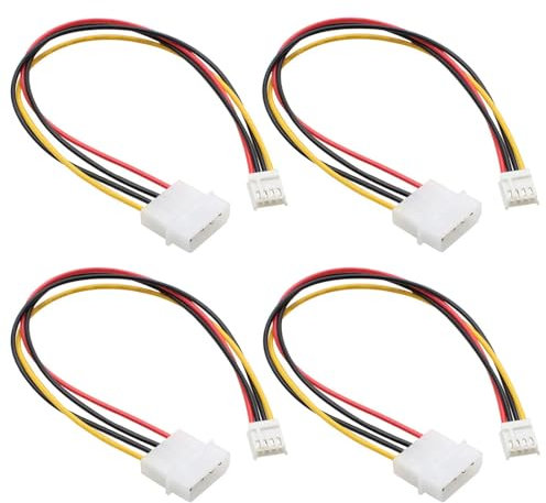 ThtRht 4 Pack Molex to Floppy Adapter 4 Pin IDE to 4P FDD Hard Drive Power Supply Cable Connector Convertor Extension Cord Wire for Old Computer Desktop PC Internal Device Component DIY