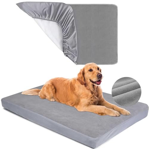 Ersatz-Hundebettbezüge, 100 % wasserdicht, waschbar, Grau, 2 Stück, 68,6 x 91,4 cm, M