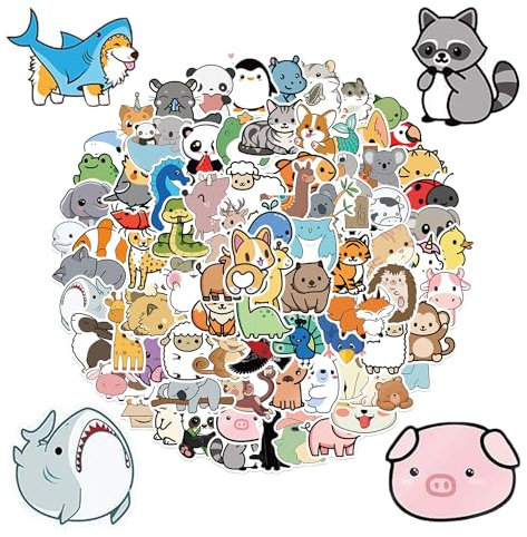 100 Cartoon-Tieraufkleber, Dekorative Aufkleber, Süße Kinderaufkleber, Graffiti-Aufkleber, Geeignet Für Diy-Notizbücher, Bastelarbeiten Und Tagebücher
