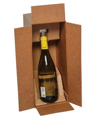 Blasetti Caja para Envío de Botellas - Bottle Case para 1 Botella, embalaje para vinos espumosos y licores, paquete de 20 portabotellas. Formato en mm 386x152x159
