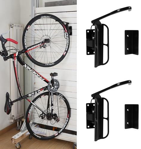 Dreamoon Swivel Bike Wall Mount with Tire Tray, Bike Hangers for Garage, Wall Mount Bike Rack, Indoor Bike Organizer, 2 Pack