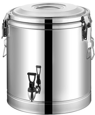 ZMIN Dispensador de Agua Caliente Jarras térmicas comerciales Urna de café Grande de Acero Inoxidable Dispensador de Bebidas con Grifo Cubo Termo de Barril Aislado,A,30L