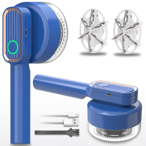 Levapelucchi, Levapelucchi Elettrico ricaricabile con 2 lama da barba di ricambio, Rasoio portatile per lanugine in tessuto per vestiti, mobili, biancheria da letto, moquette