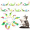 Neikafan Cat Toys Kitten Mouse Rattle - Soft Cat Mice with Feather Tail - Catnip Toys for Indoor Cats - Mixed Color Pack