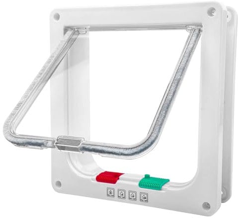 Lectorias ABS Acrilico Gattaiola per Gatti, Portas per Cani, Porticina per Gattis, Sportello per Gatti da Muro, per Porte Interne ed Esterne, Gattaiolas con Magnetico, per Animali Domestici, Bianc.