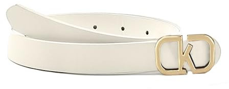 HSAJS Eleganter Damen Gürtel mit K Buchstabe Schnalle Goldfarben Dekorativer Taillengürtel Schmal Klassisch Zeitlos