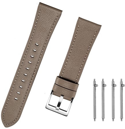 Triblanc Schafsleder Uhrenarmband 20mm 22mm Echtes Leder Armband Schnellspanner Smartwatch Style Ersatzarmband für Herren und Damen (20MM, Kaffee)