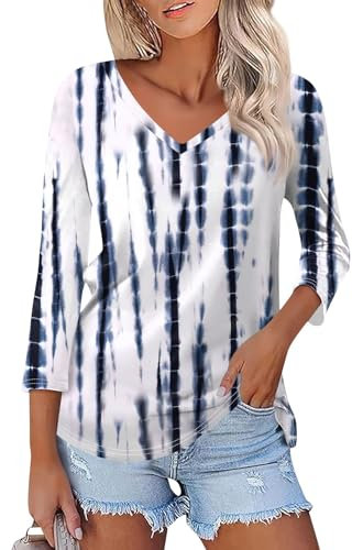 SCBFDI Warehouse Clearance UK, T Shirt Manica 3/4 Donna Maglia Manica 3/4 Donna Elegante Blusa Donna Elegante Estiva Camicia Rosa Antico Donna Top Cotone Camicia Donna Elegante Taglie Forti