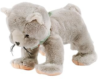 Sterntaler Kuscheltier S Katze Lilly - Plüschtier aus weichem Flausch - Kinder und Baby Spielzeug gefüllt mit Polyesterwatte - treuer Begleiter mit Rassel zum Entdecken, Kuscheln & Spielen, grau