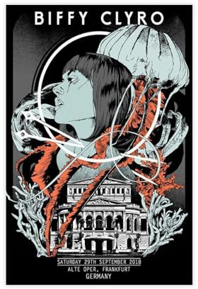 FISH DRAGATE Biffy Clyro 1 Leinwand-Poster, Schlafzimmer-Dekor, Sportlandschaft, Büro, Raumdekoration, Geschenk, ungerahmt, 30 x 45 cm