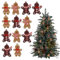 12 adornos para árbol de Navidad de pan de jengibre, encantadoras figuras de pan de jengibre y bastones de caramelo colgantes para decoración festiva de Navidad, perfecto para tu árbol de Navidad
