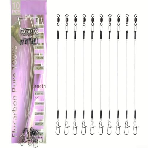Stainless Steel Fishing Leaders - Invisible Trace for Pike & Main Line - Carbon Fiber (12KG 25CM)