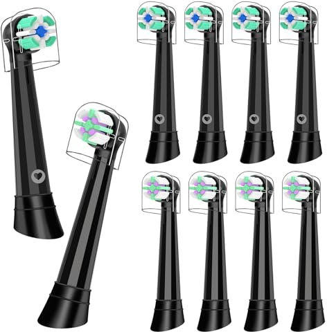 10 Pcs Aufsteckbürsten Kompatibel mit Braun Oral B iO Elektrische Zahnbürste, Ersatzköpfe Kompatibel mit Oral B iO 2/3/4/5/6/7/8/9/10,Schwarz