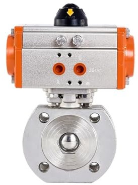 EVBELGBPZ 3/4 pneumatischer dünner Kugelhahn aus Edelstahl mit Flansch und doppelter Wirkung