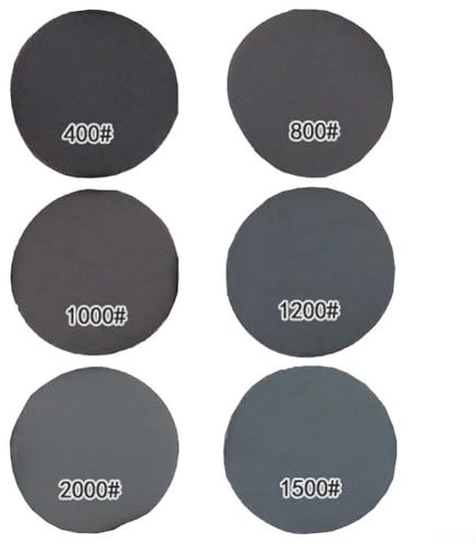 Jonikuper 60PCS 150mm Sanding Discs, 400/800/1000/1200/1500/2000 Mixed Grit Round Sanding Discs Pads, Sanding Discs set for Random Orbital Sander